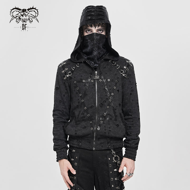 Devil Fashion Pantaloni Goth Steampunk Da Uomo Neri Damascati