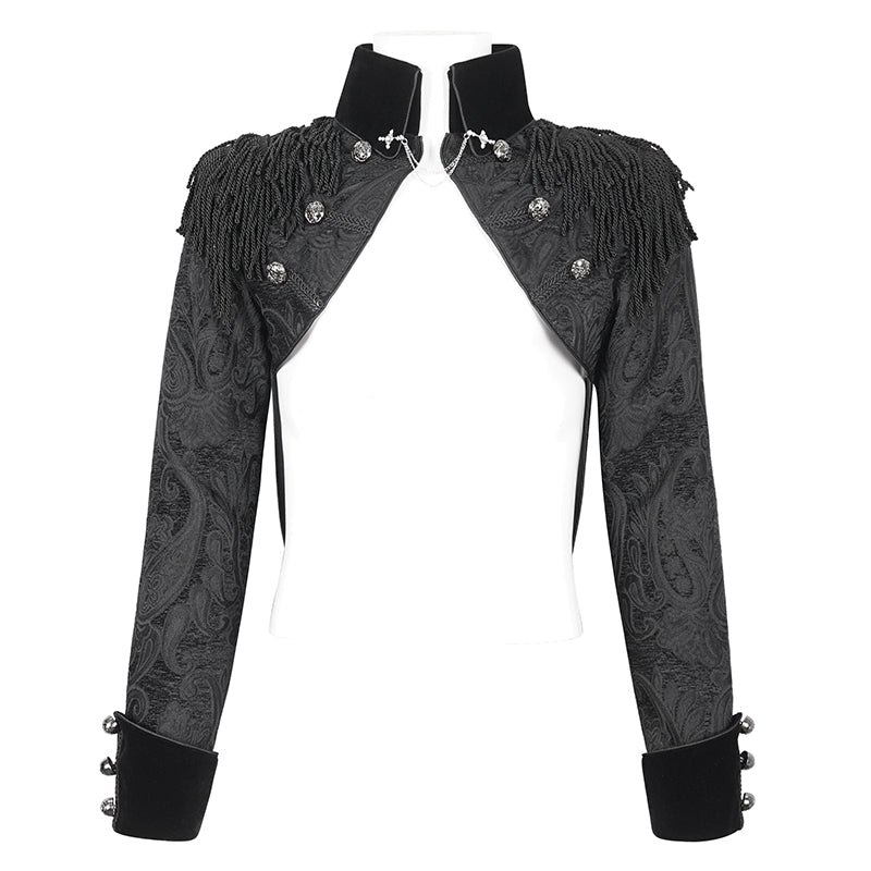 CT221 Gothic jacquard swallowtail short men's jacket