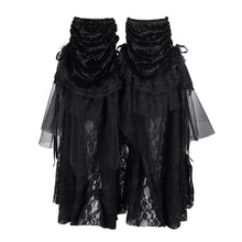 Load image into Gallery viewer, AS194 black women Gothic velvet pattern puffy lace leg warmers
