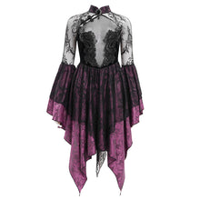 Load image into Gallery viewer, ESKT05302 summer gothic Cheongsam style small flower mesh dress

