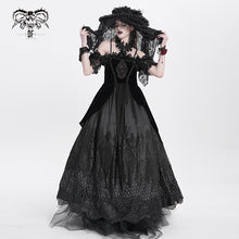 Load image into Gallery viewer, ESKT04501 Black Gothic suspender dress
