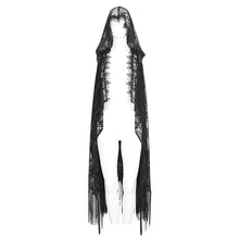 Load image into Gallery viewer, CA042 Gothic lace tassels sleeveless hooded cardigan
