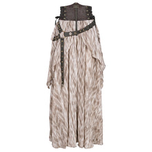 Load image into Gallery viewer, SKT20702 Brown pirate style High waist two-tone chiffon women Steampunk skirt
