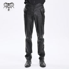 Load image into Gallery viewer, PT266 Gothic pattern leather high waist trousers
