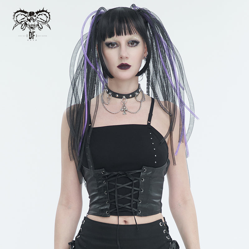 TT240 Knitted punk strapless T-shirt