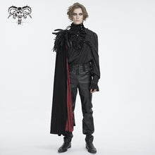 Load image into Gallery viewer, CA043 Single shoulder high collar feather men cloak
