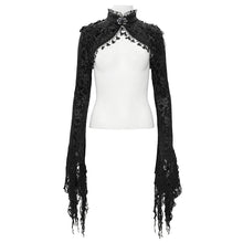 Load image into Gallery viewer, ECA02001 Gothic pattern velvet short lace shawl for women
