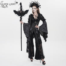 Load image into Gallery viewer, EAS045 Gothic Wood-Grain Cross Chain Decorative Winged Scepter
