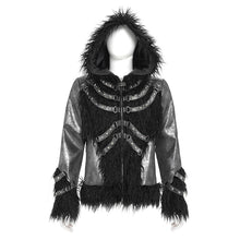 Load image into Gallery viewer, CT273 Punk hooded long-sleeved jacket with multiple straps on the front
