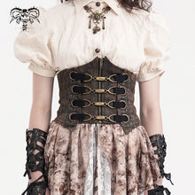 Load image into Gallery viewer, AS197 Steampunk women Distressed leather corset with metal eyelets
