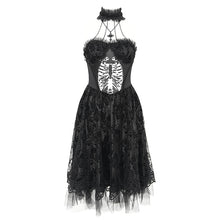 Load image into Gallery viewer, SKT23401 Black women Skeleton Printing Gothic Lolita Dress
