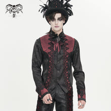Load image into Gallery viewer, SHT15802 Black and Red Gothic-Style Long-Sleeve Shirt with Branch Pattern
