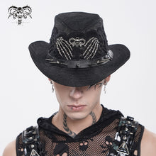 Load image into Gallery viewer, AS284 Punk Skull Lace-Trimmed Cowboy Hat
