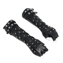 Load image into Gallery viewer, GE047 Super-Stretch Faux Leather Punk Mid-Length Gloves
