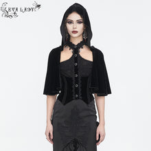 Load image into Gallery viewer, ETT03401 Gothic hooded halterneck women&#39;s short shirt
