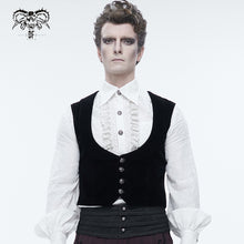 Load image into Gallery viewer, WT032 punk wedding western fashion floral pattern black men gothic short waistcoat
