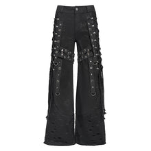 Load image into Gallery viewer, PT289 Punk side-drawn wide-leg pants
