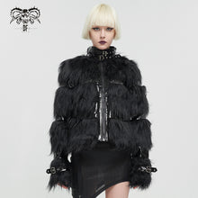 Load image into Gallery viewer, CT128 Devil fashion new style punk fur short cotton jacket for women
