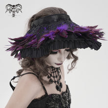 Load image into Gallery viewer, AS262 Purple Feather Lolita Wide-Brimmed Soft-Wire Headband
