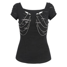 Load image into Gallery viewer, TT264 Tattered Knitted Short Sleeve Women&#39;s T-Shirt
