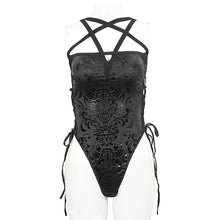 Load image into Gallery viewer, SST021 Pentagram Embossed Strappy One-Piece Swimsuit
