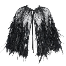 Load image into Gallery viewer, ECA017 Gothic sequin feather women&#39;s short shawl
