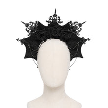 Load image into Gallery viewer, AS259 Rose Queen Halo Gothic Crown Headband
