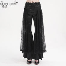 Load image into Gallery viewer, EPT018 Sexy women stage performance mesh Gothic mid-rise flared pants
