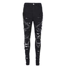 Load image into Gallery viewer, PT251 Punk ripped twill pants for women
