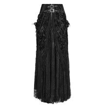 Load image into Gallery viewer, ESKT05001 High Waist Rose Embossed Velvet Tasseled Skirt
