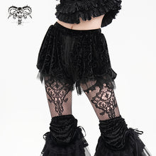 Load image into Gallery viewer, PT250 Gothic Embossed velvet Puff Shorts
