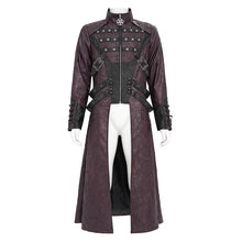 Load image into Gallery viewer, CT26902 Punk pleated leather long coat
