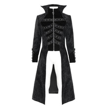 Load image into Gallery viewer, CT27001 Gothic pattern velvet long coat with multiple straps at the center front
