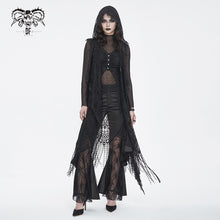 Load image into Gallery viewer, CA042 Gothic lace tassels sleeveless hooded cardigan
