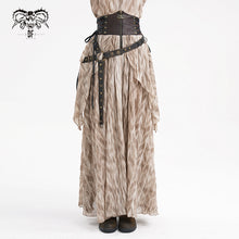Load image into Gallery viewer, SKT20702 Brown pirate style High waist two-tone chiffon women Steampunk skirt
