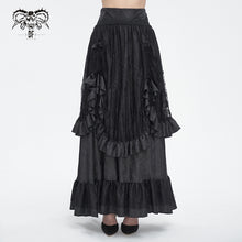 Load image into Gallery viewer, SKT19801 Black Gothic Paisley High Waist Skirt
