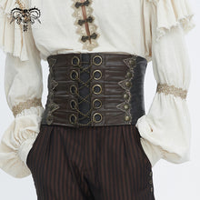 Load image into Gallery viewer, AS185 Steampunk brush-off leather men corset
