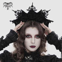 Load image into Gallery viewer, AS259 Rose Queen Halo Gothic Crown Headband
