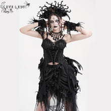 Load image into Gallery viewer, ECST00701 Gothic Pattern Jacquard Feather Rose Corset
