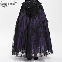Load image into Gallery viewer, ESKT06702 purple branch mesh gothic skirt
