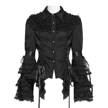 Load image into Gallery viewer, SHT152 Gothic Striped Ruffled Shirt with Flared Sleeves
