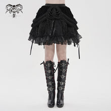 Load image into Gallery viewer, SKT25101 Heart-Patterned Corduroy &amp; Velvet Patchwork Gothic Mini Skirt
