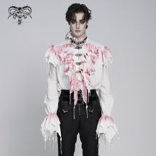 Load image into Gallery viewer, SHT163 Hand-Painted Burgundy Long-Sleeve Shirt with Double-Layer Mesh
