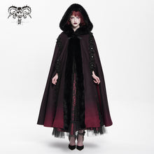 Load image into Gallery viewer, CA048 Gothic black and red gradient long shawl
