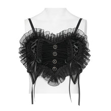 Load image into Gallery viewer, TT30901 Gothic-Style Heart-Shaped Strappy Cropped T-Shirt
