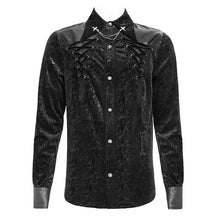 Load image into Gallery viewer, SHT149 Embossed Velvet Gothic Long Sleeve Shirt
