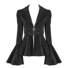 Load image into Gallery viewer, CT211 Patterned leather lace bell-sleeve jacket
