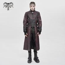 Load image into Gallery viewer, CT26902 Punk pleated leather long coat
