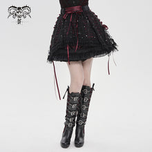 Load image into Gallery viewer, SKT25901 Sequined Mesh and Flat Grid-Paneled Lolita Miniskirt
