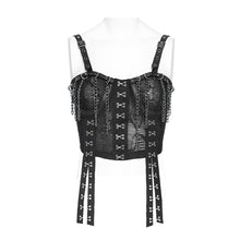 Load image into Gallery viewer, TT307 Punk-Style Snake Print Knit Spaghetti Strap Crop Top
